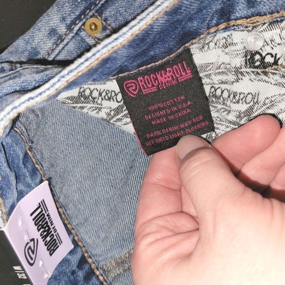 New Rock & Roll High Rise Straight Cropped Jeans 32 - Picture 10 of 14